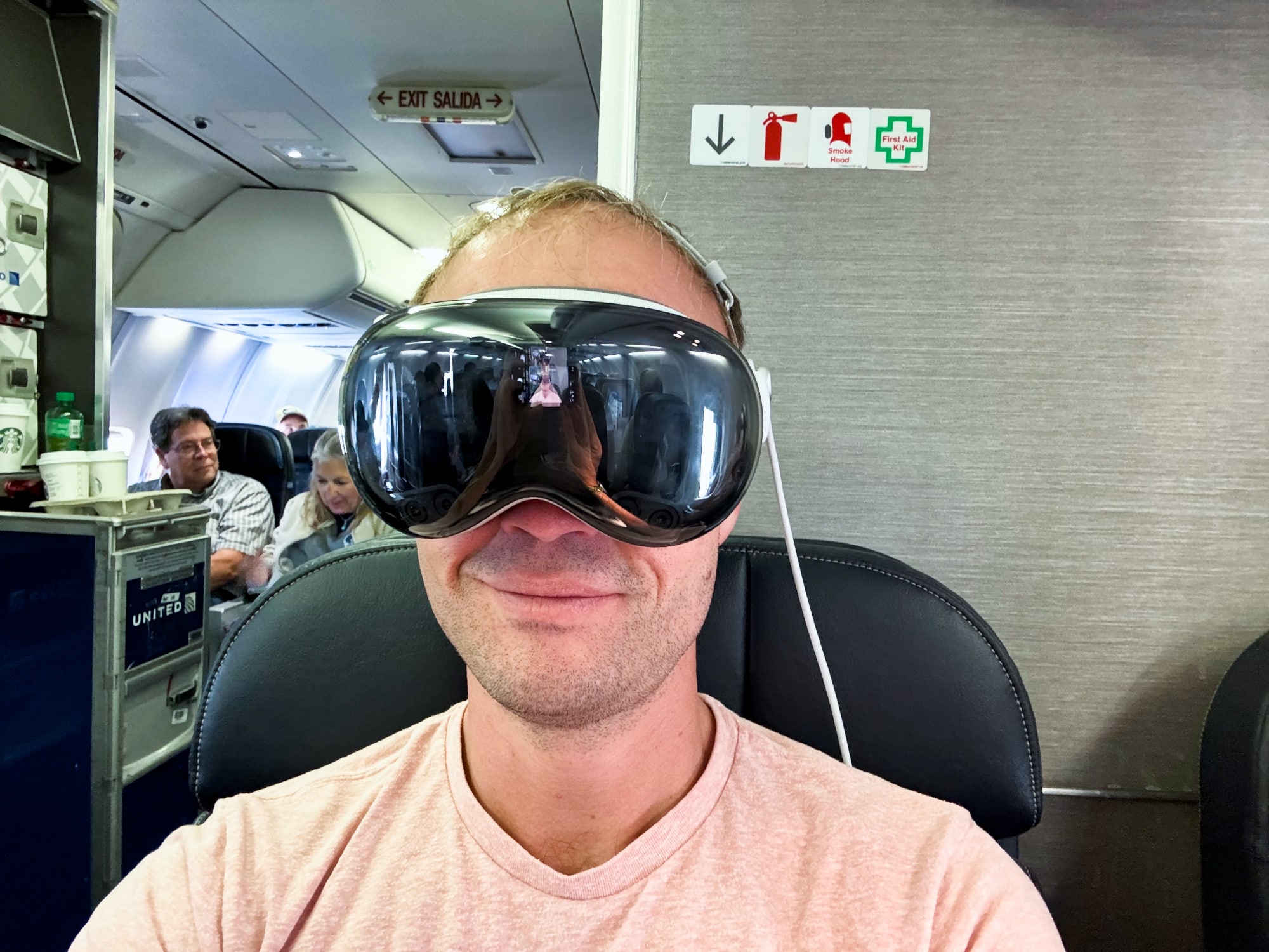 Justin with a computer on his face