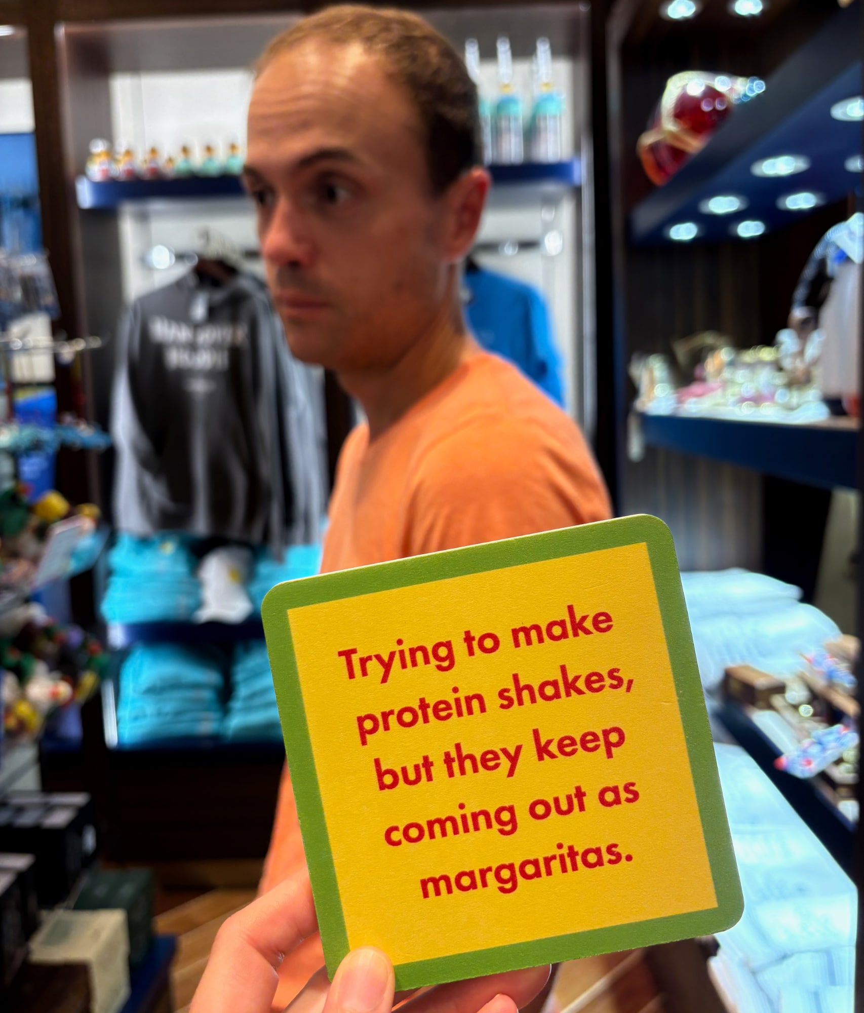 How dare you assume this coaster saying that I add liquor to my protein shakes is true even though it is