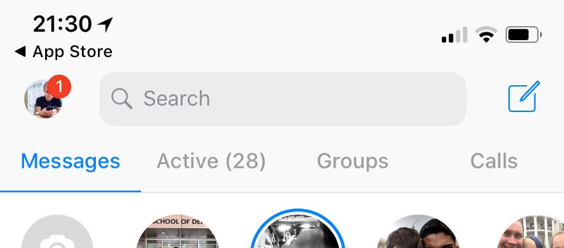 That `1` notification over my profile picture is not there to let me know someone messaged me